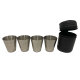 Augustusburger Edelbrände - 4er-Set stapelbare Edelstahl-Becher mit Tasche, 30ml